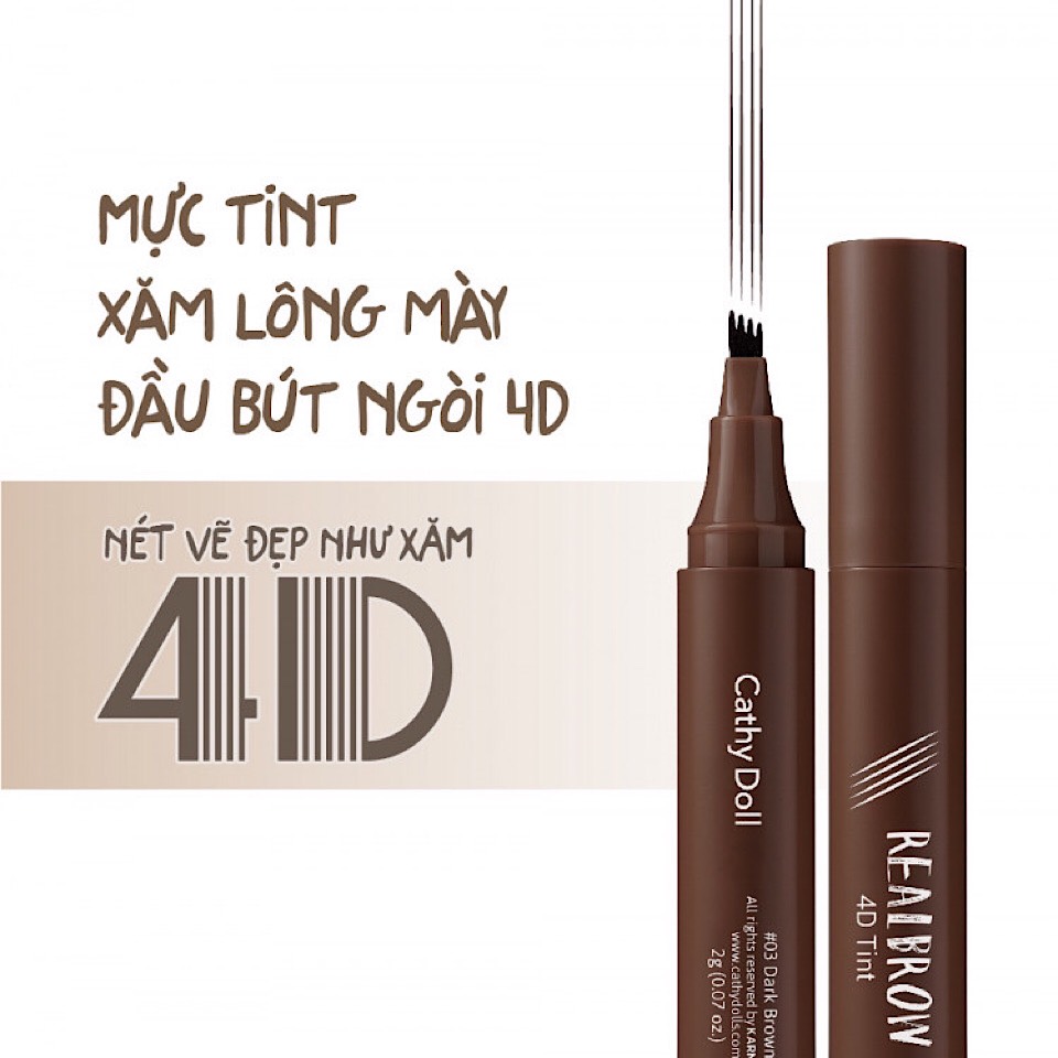 BÚT KẺ CHÂN MÀY DẠNG SỢI CATHY DOLL REAL BROW 4D TINT 